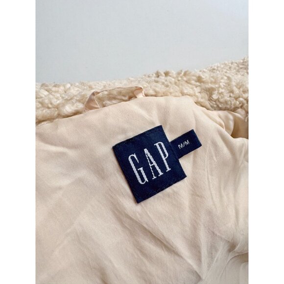 Vintage Girls' GAP Beige Faux Fur Shearling Teddy Bear Peacoat, Size M (8-9) - Picture 10 of 12